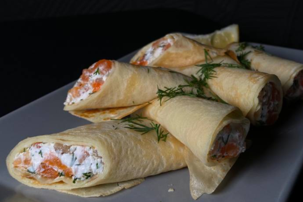 Блины с лососем